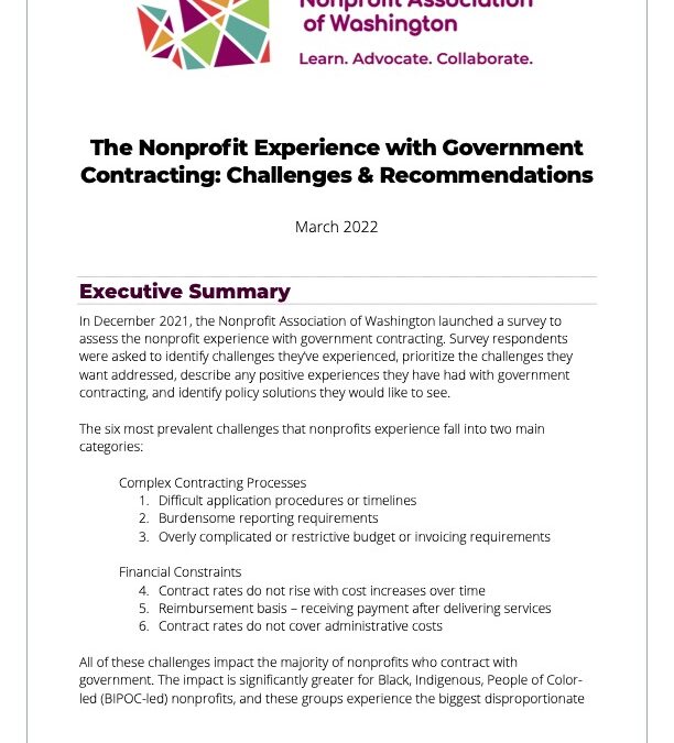 Washington Nonprofits Government Contracting Report Thumbnail