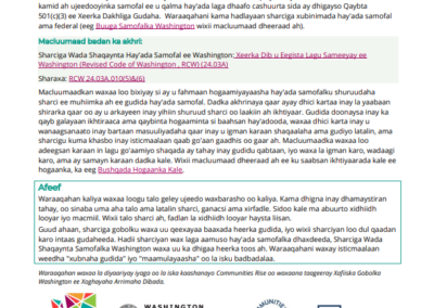 Washington Board Standards- Somali