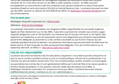 Washington Board Standards- French