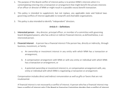 Sample Conflict of Interest Policy
