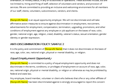 Sample Anti-Discrimination Policy
