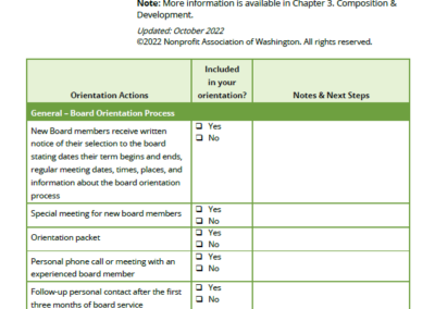 Board Orientation Checklist