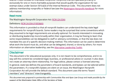 Washington State Board Standards