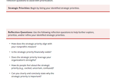Strategic Priorities Reflection Activity