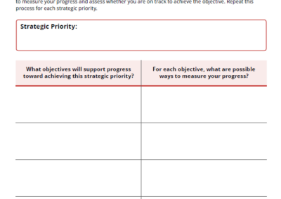Strategic Planning Objectives Worksheet
