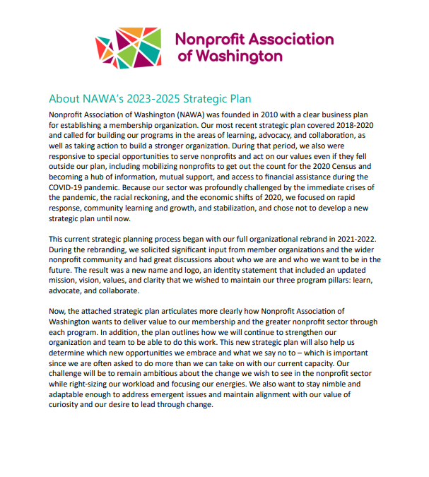 About the NAWA Strategic Plan