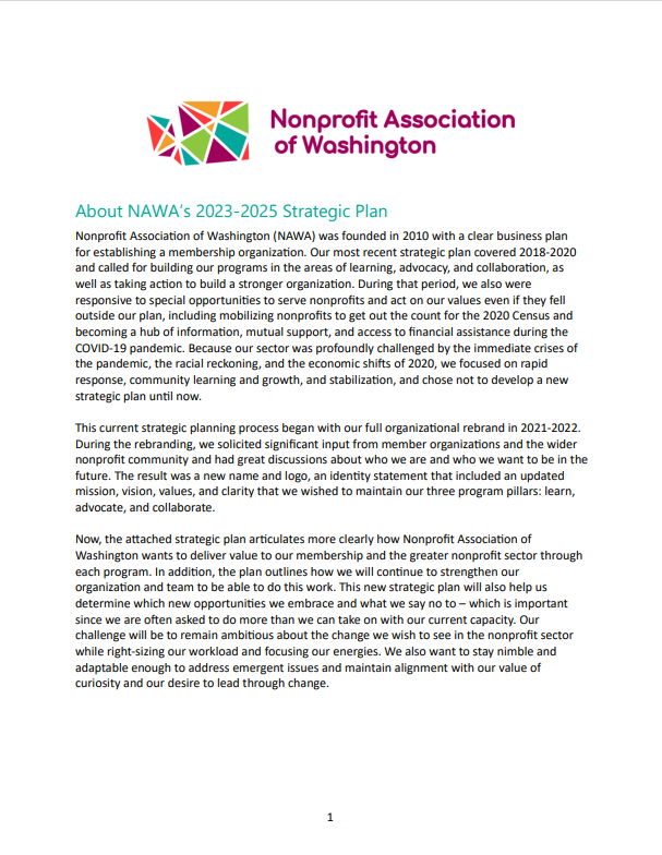 About the NAWA Strategic Plan