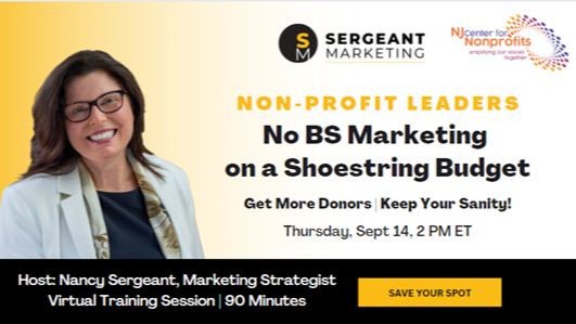 No BS Marketing graphic No BS Marketing on a Shoestring Budget: Get More Donors, Keep Your Sanity