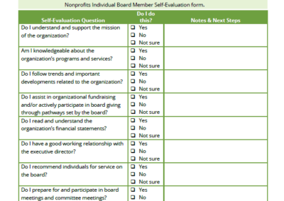 Board Member Self Evaluation Activity