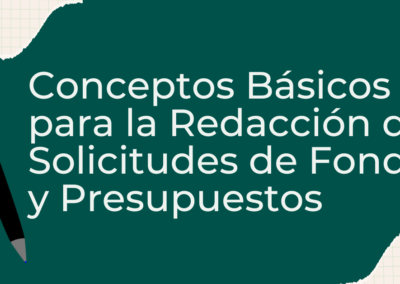 YAKIMA: Conceptos básicos para la redacción de Solicitudes de Fondos (Subvenciones) y Presupuestos