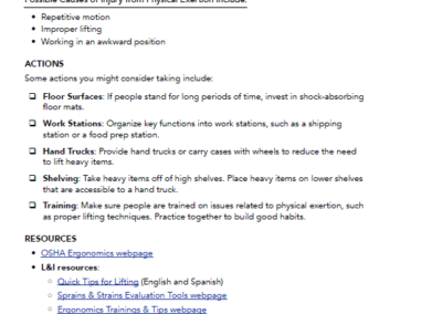 Physical Exertion Resource