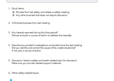 Safety Meeting or Committee Agenda Template