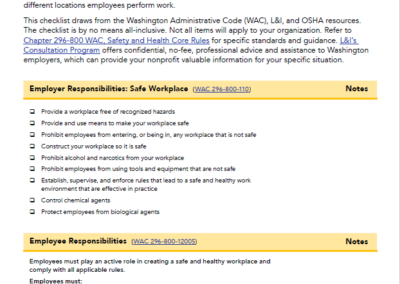 Nonprofit Safety and Health Checklist