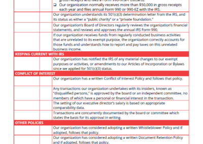 Legal Checklist: Federal Law