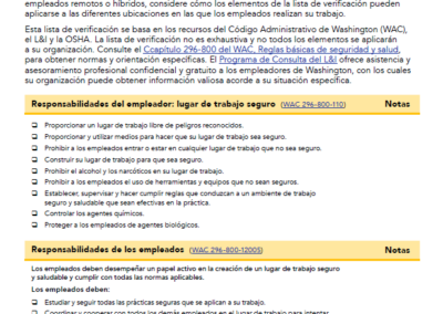 Lista de verificación de seguridad y salud para organizaciones sin fines de lucro
