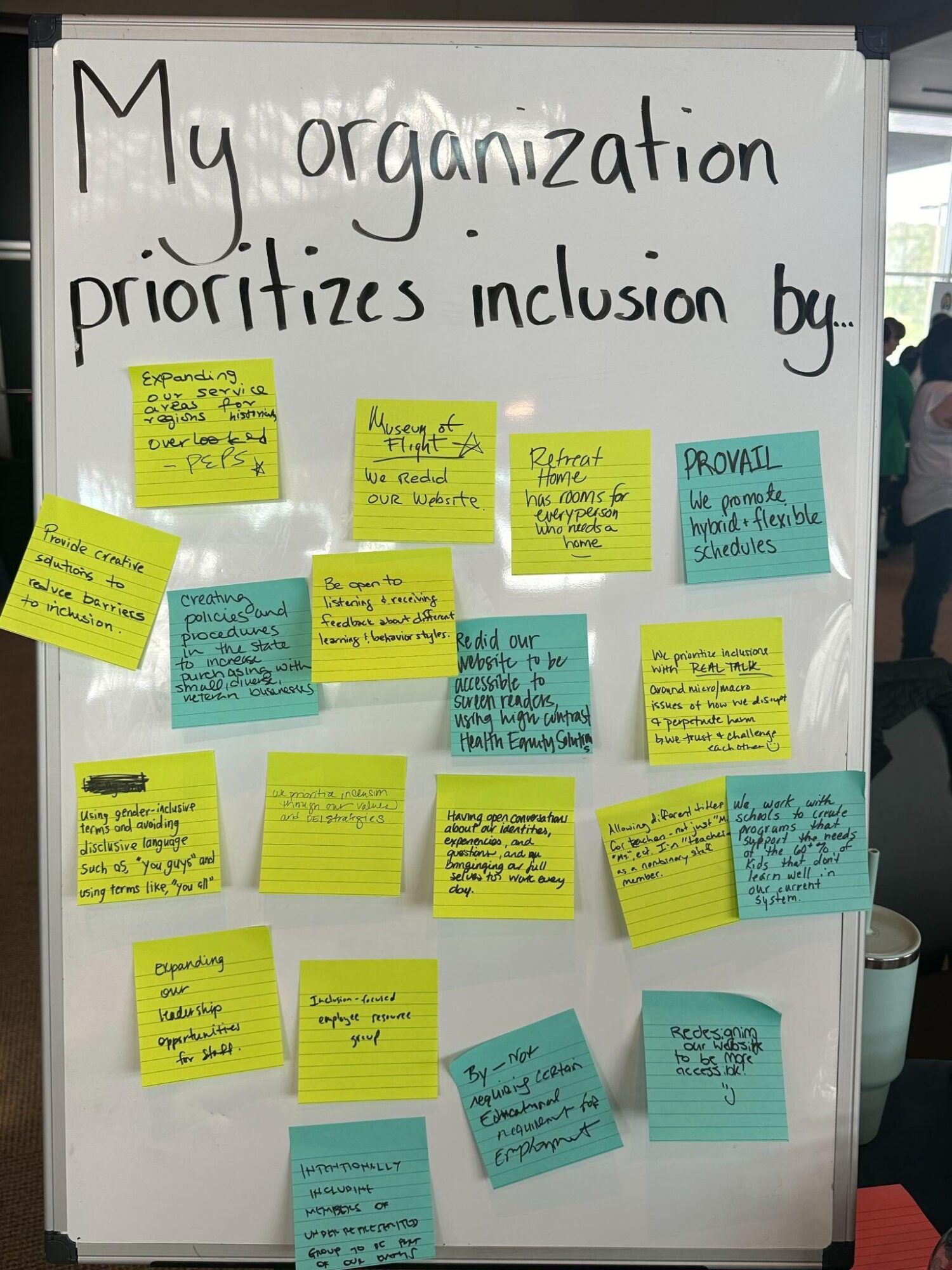 Whiteboard with Sticky Notes