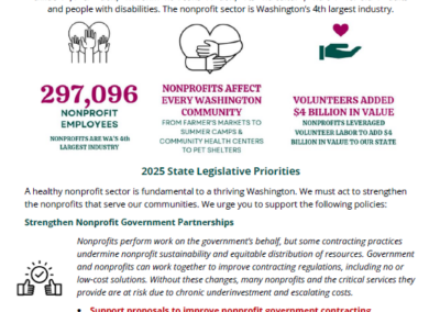 Nonprofit Association of Washington Annual Policy Agenda