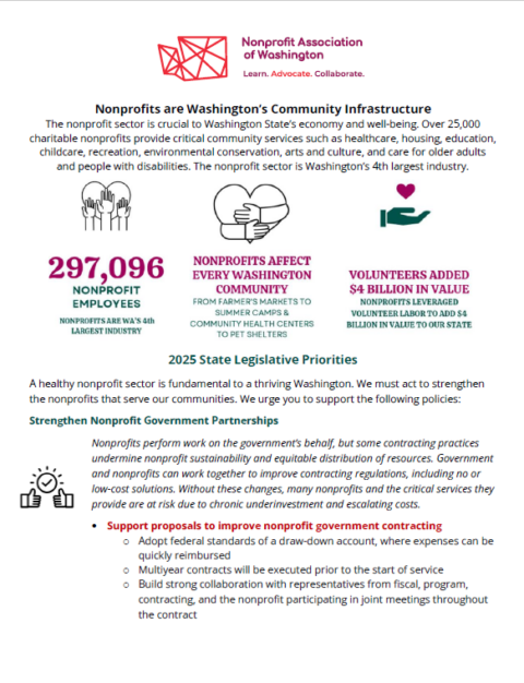 Nonprofit Association of Washington Annual Policy Agenda