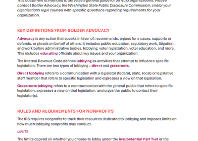 Advocacy and Lobbying Rules for Nonprofits