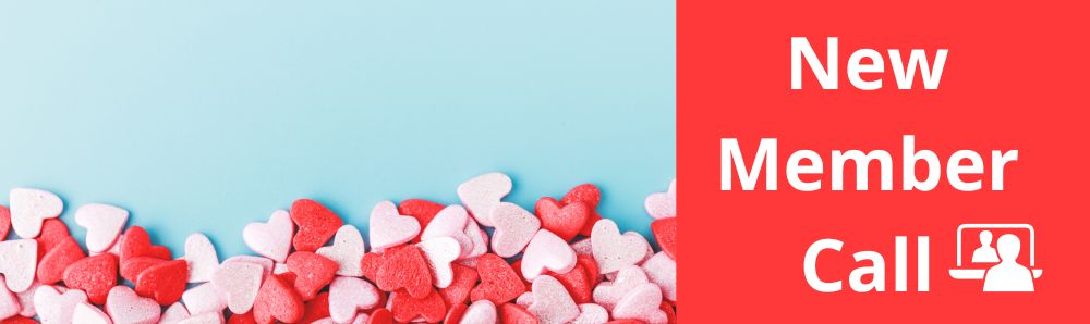 new member call banner with hearts