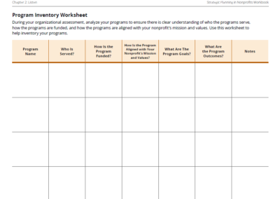 Program Inventory Worksheet