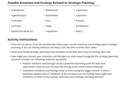 Strategic Planning Check-In Activity