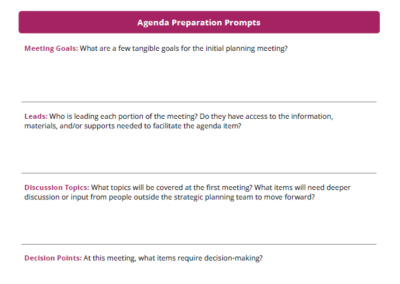 First Strategic Planning Meeting Resource