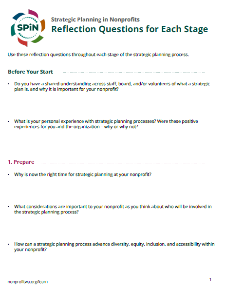 Strategic Planning in Nonprofits Workbook