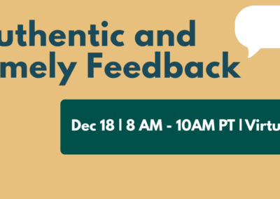 Online: Authentic and Timely Feedback